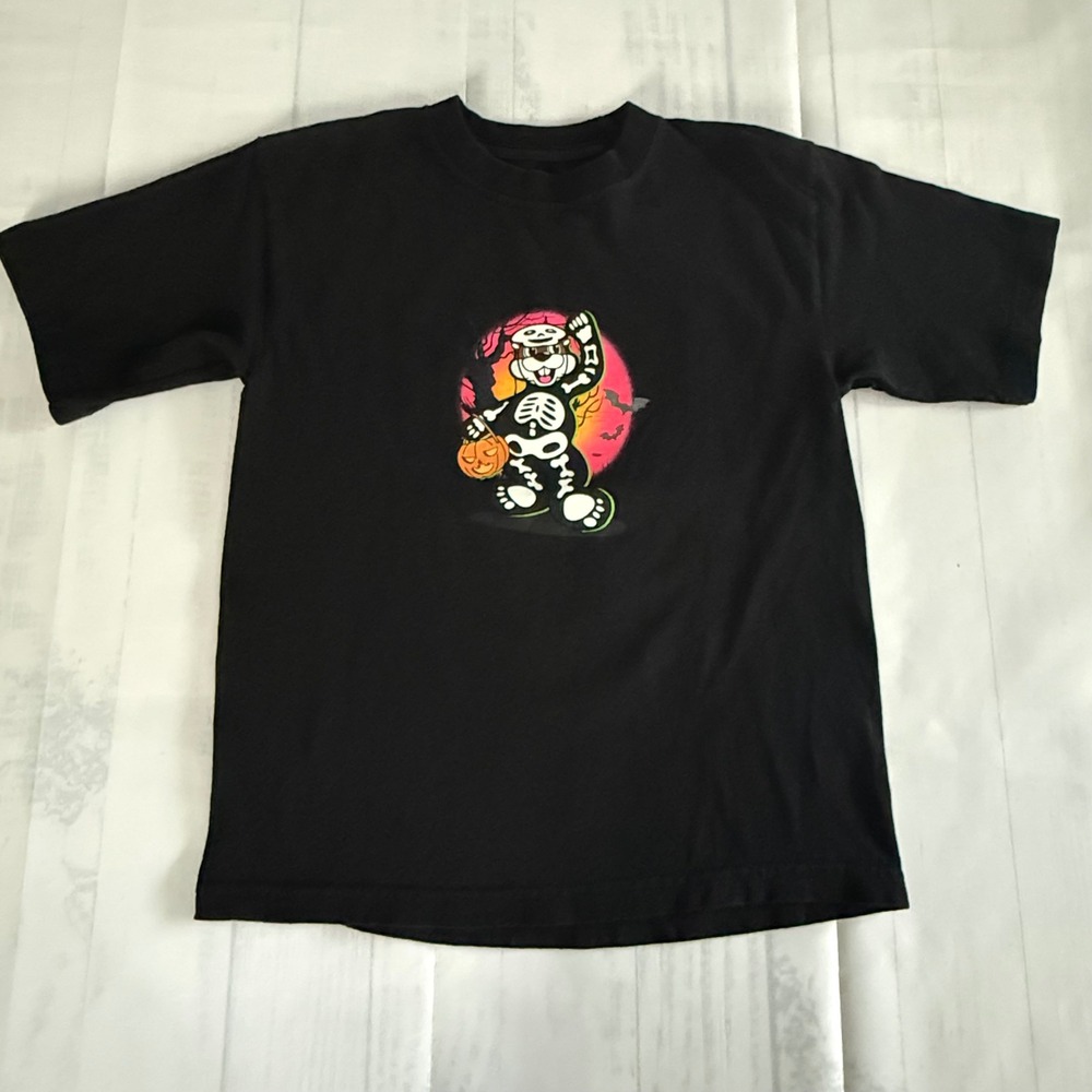 Buc-ee's Halloween Skeleton Beaver Spooky Stuff Black Graphic T-Shirt Youth S